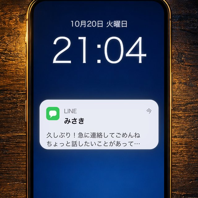 久しぶりの友だちから届いたLINEの通知
